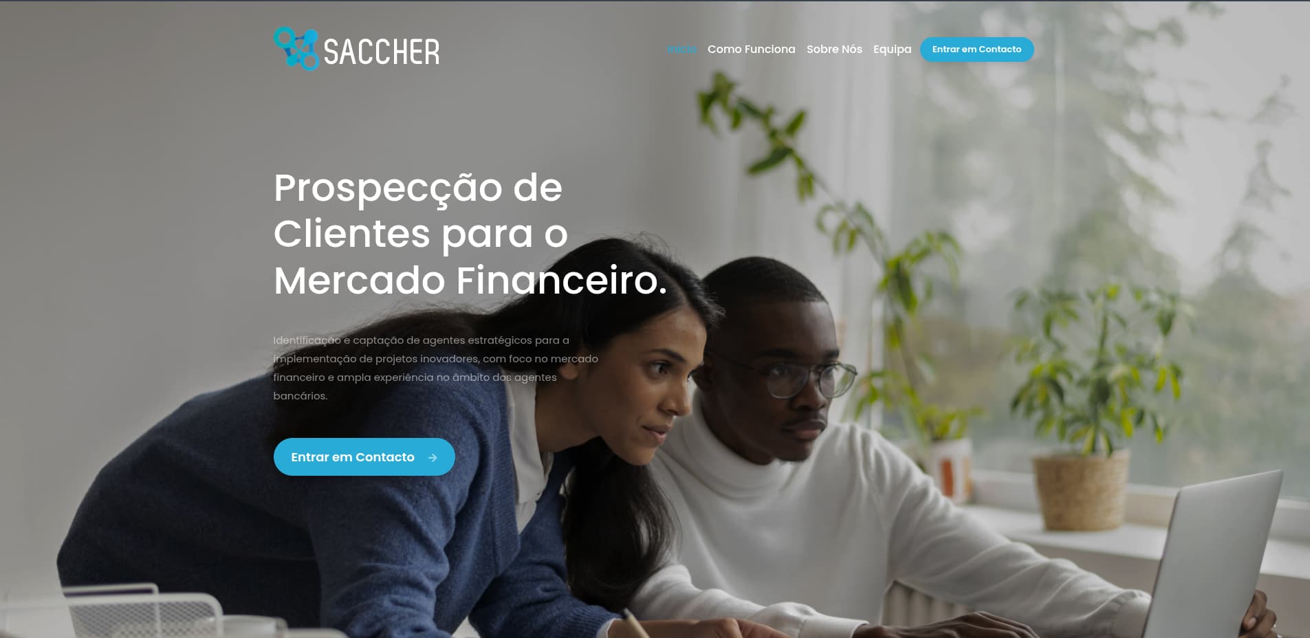 Website da Saccher em Luanda, Angola